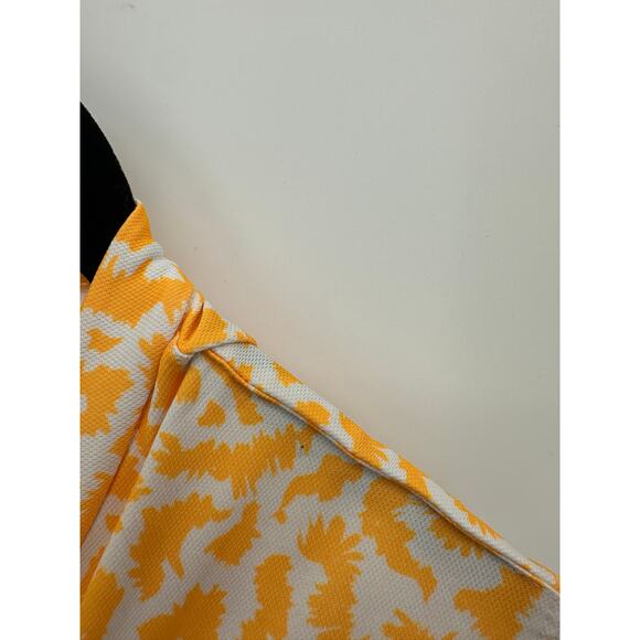 Nike Dri-fit Golf Pullover Tank Women XXL V Neck Orange Print Pickleball Tennis - Picture 7 of 8